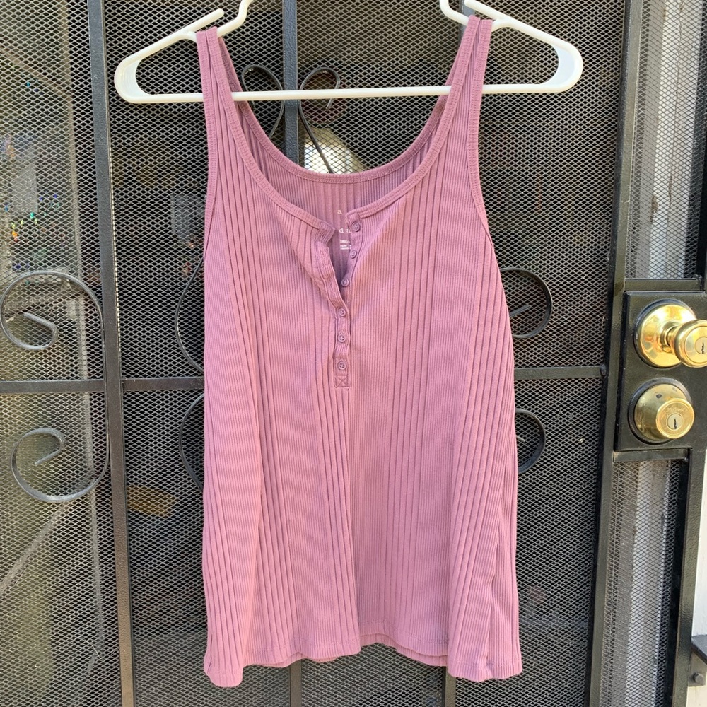 *A New Day* purple ribbed tank top